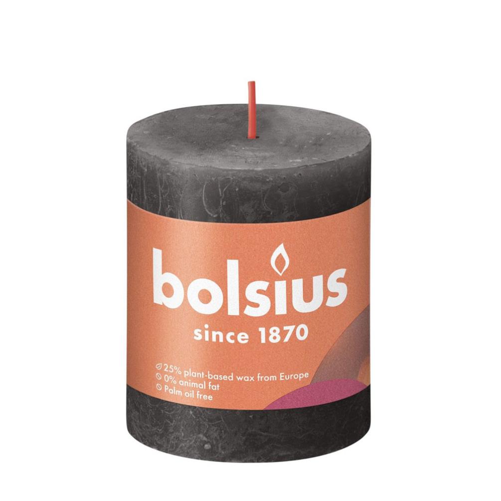 Bolsius Stormy Grey Rustic Shine Pillar Candle 8cm x 7cm £4.04
